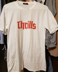 White Thrills logo graphic tee